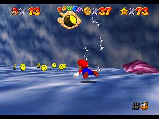 Super Mario 64 sur N64 - Niveau 9 : Affreux bassin - Pièces et généralités Super Mario 64 sur N64 - Niveau 9 : Affreux bassin - Pièces et généralités