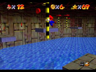 Super Mario 64 sur N64 - Niveau 9 : Affreux bassin - Pièces et généralités Super Mario 64 sur N64 - Niveau 9 : Affreux bassin - Pièces et généralités