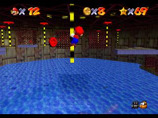 Super Mario 64 sur N64 - Niveau 9 : Affreux bassin - Pièces et généralités Super Mario 64 sur N64 - Niveau 9 : Affreux bassin - Pièces et généralités