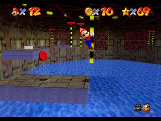 Super Mario 64 sur N64 - Niveau 9 : Affreux bassin - Pièces et généralités Super Mario 64 sur N64 - Niveau 9 : Affreux bassin - Pièces et généralités