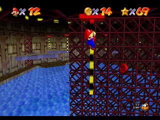 Super Mario 64 sur N64 - Niveau 9 : Affreux bassin - Pièces et généralités Super Mario 64 sur N64 - Niveau 9 : Affreux bassin - Pièces et généralités