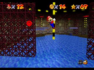 Super Mario 64 sur N64 - Niveau 9 : Affreux bassin - Pièces et généralités Super Mario 64 sur N64 - Niveau 9 : Affreux bassin - Pièces et généralités
