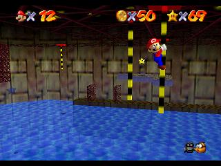 Super Mario 64 sur N64 - Niveau 9 : Affreux bassin - Pièces et généralités Super Mario 64 sur N64 - Niveau 9 : Affreux bassin - Pièces et généralités