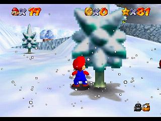 Super Mario 64 sur N64 - Niveau 10 : Chez le roi des Neiges - Pièces et généralités