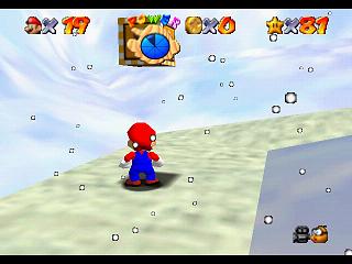 Super Mario 64 sur N64 - Niveau 10 : Chez le roi des Neiges - Pièces et généralités