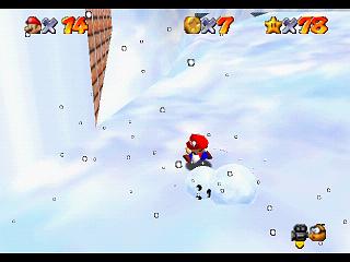 Super Mario 64 sur N64 - Niveau 10 : Chez le roi des Neiges - Pièces et généralités