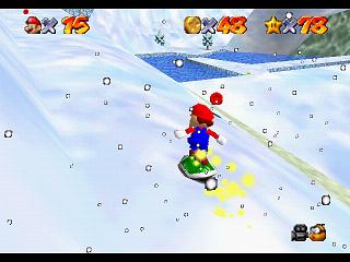 Super Mario 64 sur N64 - Niveau 10 : Chez le roi des Neiges - Pièces et généralités