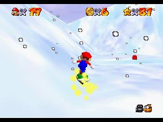 Super Mario 64 sur N64 - Niveau 10 : Chez le roi des Neiges - Pièces et généralités