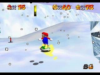 Super Mario 64 sur N64 - Niveau 10 : Chez le roi des Neiges - Pièces et généralités