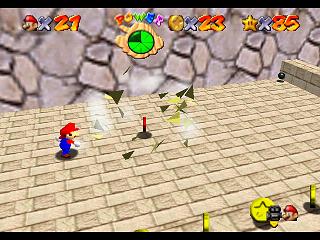 Super Mario 64 sur N64 - Niveau 11 : Wet-Dry World - Pièces et généralités