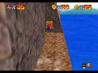 Super Mario 64 sur N64 - Niveau 12 : Trop haute montagne - Pièces et généralités Super Mario 64 sur N64 - Niveau 12 : Trop haute montagne - Pièces et généralités