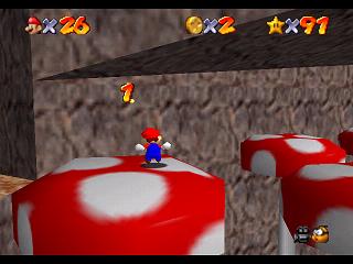 Super Mario 64 sur N64 - Niveau 12 : Trop haute montagne - Pièces et généralités Super Mario 64 sur N64 - Niveau 12 : Trop haute montagne - Pièces et généralités