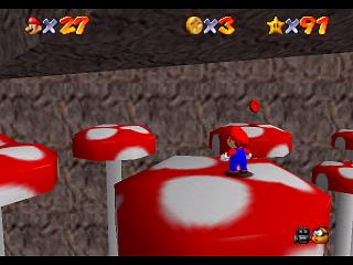 Super Mario 64 sur N64 - Niveau 12 : Trop haute montagne - Pièces et généralités Super Mario 64 sur N64 - Niveau 12 : Trop haute montagne - Pièces et généralités