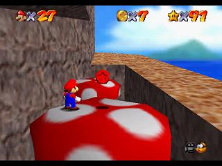 Super Mario 64 sur N64 - Niveau 12 : Trop haute montagne - Pièces et généralités Super Mario 64 sur N64 - Niveau 12 : Trop haute montagne - Pièces et généralités