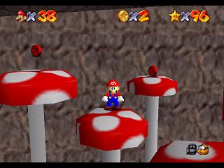 Super Mario 64 sur N64 - Niveau 12 : Trop haute montagne - Pièces et généralités Super Mario 64 sur N64 - Niveau 12 : Trop haute montagne - Pièces et généralités