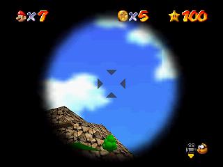 Super Mario 64 sur N64 - Niveau 13 : Ile Grands-Petits - Pièces et généralités Super Mario 64 sur N64 - Niveau 13 : Ile Grands-Petits - Pièces et généralités