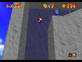 Super Mario 64 sur N64 - Niveau 15 : Rainbow Ride - Pièces et généralités