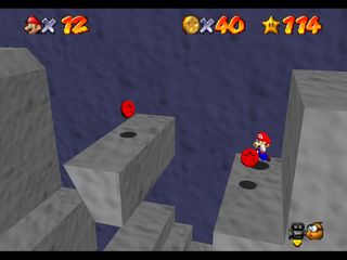 Super Mario 64 sur N64 - Niveau 15 : Rainbow Ride - Pièces et généralités