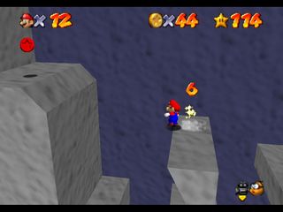 Super Mario 64 sur N64 - Niveau 15 : Rainbow Ride - Pièces et généralités