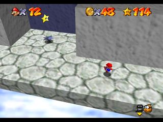 Super Mario 64 sur N64 - Niveau 15 : Rainbow Ride - Pièces et généralités
