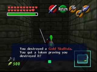 Zelda Ocarina Of Time Master Quest : মন্দিরে (ডানজনে) সোনালি স্কালটুলা