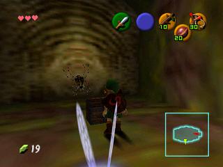 Zelda Ocarina Of Time : 神殿（地牢）中的黄金骷髅蜘蛛