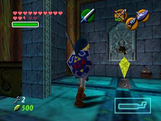 Zelda Ocarina Of Time : 神殿（地牢）中的黄金骷髅蜘蛛