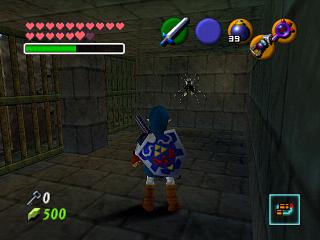 Zelda Ocarina Of Time : 神殿（地牢）中的黄金骷髅蜘蛛