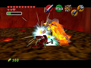Zelda Ocarina Of Time Master Quest N64-এ : অগ্নি মন্দির