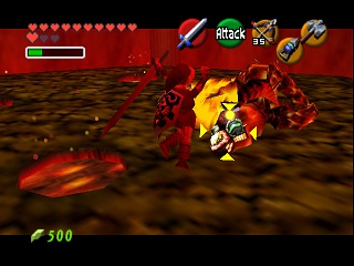 Zelda Ocarina Of Time Master Quest N64-এ : অগ্নি মন্দির
