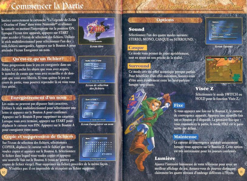 Zelda Ocarina Of Time Master Quest : N64 version manual