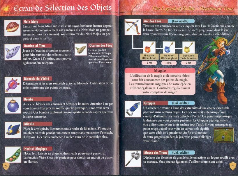 Zelda Ocarina Of Time Master Quest : N64 version manual