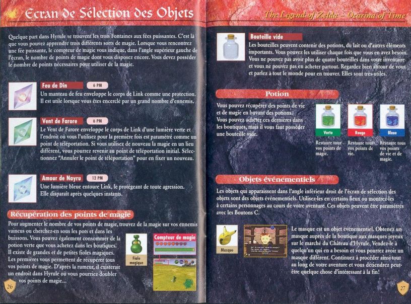 Zelda Ocarina Of Time Master Quest : N64 version manual