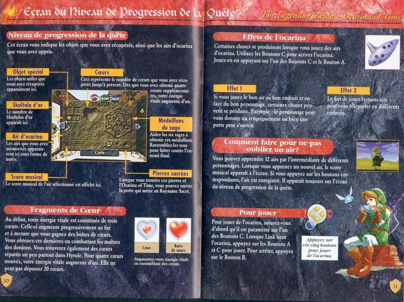 Zelda Ocarina Of Time Master Quest : N64 version manual