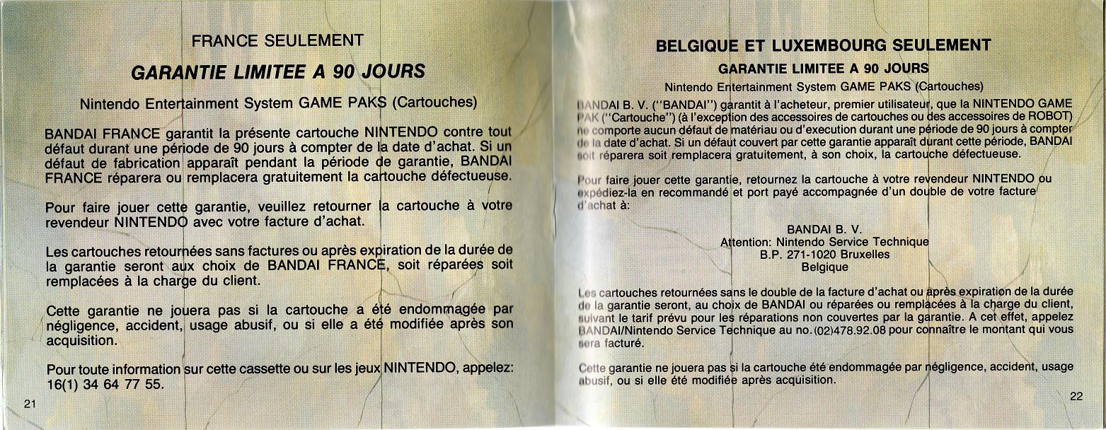 The sBattle Of Olympus sur Nes : La notice