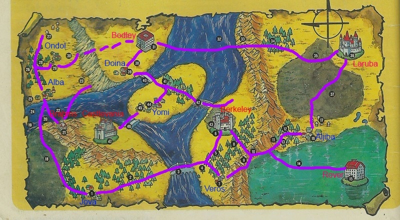 Castlevania II - Simon's Quest：世界地图