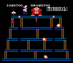 Donkey Kong auf NES: Drittes Level, der finale Kampf Donkey Kong auf NES: Drittes Level, der finale Kampf