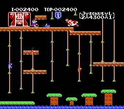 Nes용 돈키콩 주니어 (Donkey Kong Jr): 첫 번째 레벨, 넝쿨 Nes용 돈키콩 주니어 (Donkey Kong Jr): 첫 번째 레벨, 넝쿨