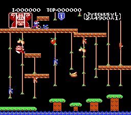 Nes용 돈키콩 주니어 (Donkey Kong Jr): 첫 번째 레벨, 넝쿨 Nes용 돈키콩 주니어 (Donkey Kong Jr): 첫 번째 레벨, 넝쿨