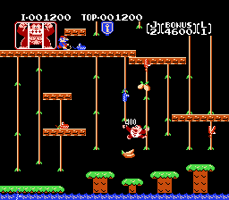 Nes용 돈키콩 주니어 (Donkey Kong Jr): 첫 번째 레벨, 넝쿨 Nes용 돈키콩 주니어 (Donkey Kong Jr): 첫 번째 레벨, 넝쿨