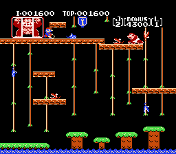 Nes용 돈키콩 주니어 (Donkey Kong Jr): 첫 번째 레벨, 넝쿨 Nes용 돈키콩 주니어 (Donkey Kong Jr): 첫 번째 레벨, 넝쿨