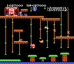 Nes용 돈키콩 주니어 (Donkey Kong Jr): 첫 번째 레벨, 넝쿨 Nes용 돈키콩 주니어 (Donkey Kong Jr): 첫 번째 레벨, 넝쿨