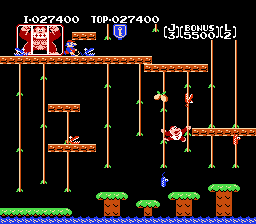 Nes용 돈키콩 주니어 (Donkey Kong Jr): 첫 번째 레벨, 넝쿨 Nes용 돈키콩 주니어 (Donkey Kong Jr): 첫 번째 레벨, 넝쿨