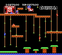 Nes용 돈키콩 주니어 (Donkey Kong Jr): 첫 번째 레벨, 넝쿨 Nes용 돈키콩 주니어 (Donkey Kong Jr): 첫 번째 레벨, 넝쿨