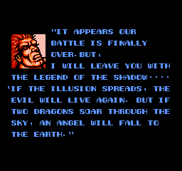 Double Dragon II sur Nes : Fin du jeu - Epilogue - Crédit Double Dragon II sur Nes : Fin du jeu - Epilogue - Crédit