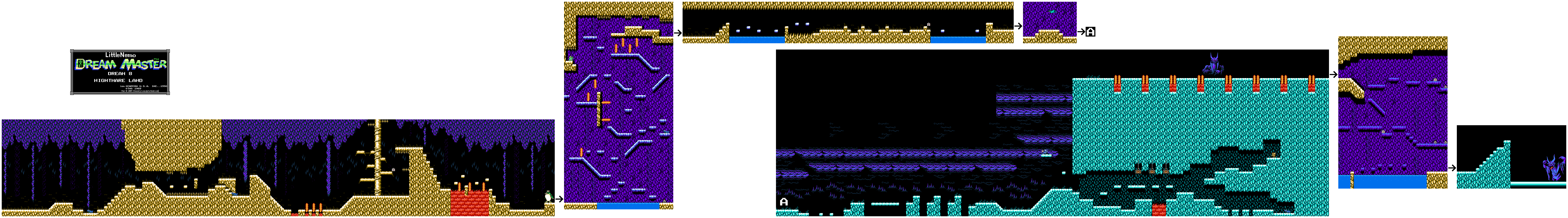 Little Némo - Dream Master sur Nes : Les cartes (plans)