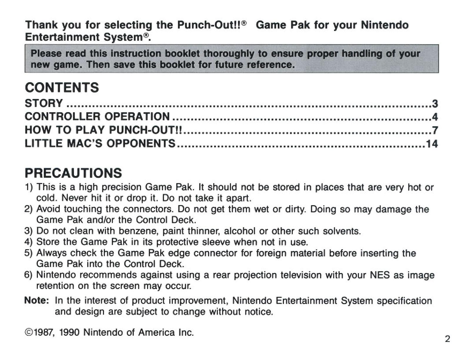Mike Tyson's Punch-Out!! sur Nes : La notice