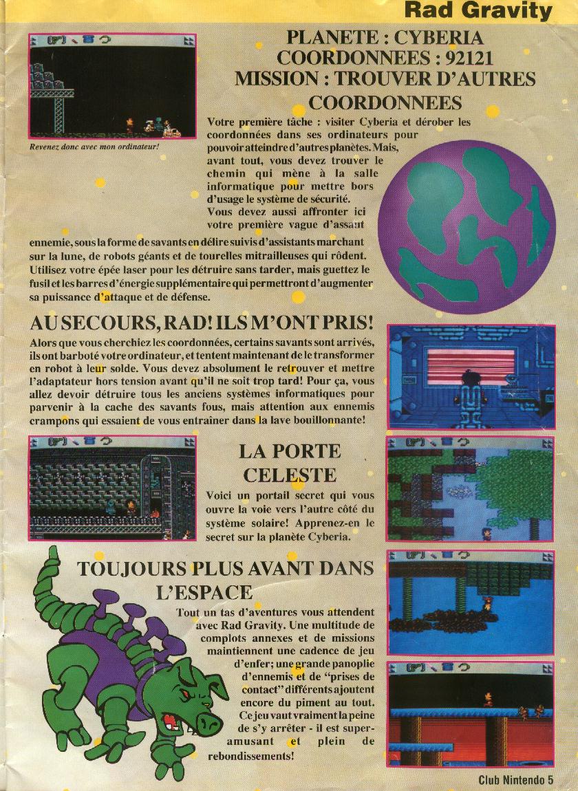 Rad Gravity sur nes : description