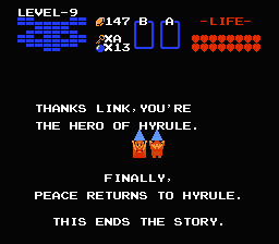 The Legend Of Zelda I sur Nes (mini) - l'Epilogue de la deuxième quête