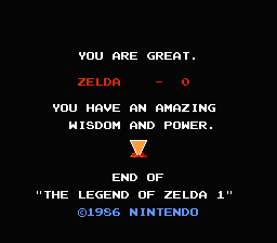 The Legend Of Zelda I sur Nes (mini) - l'Epilogue de la deuxième quête